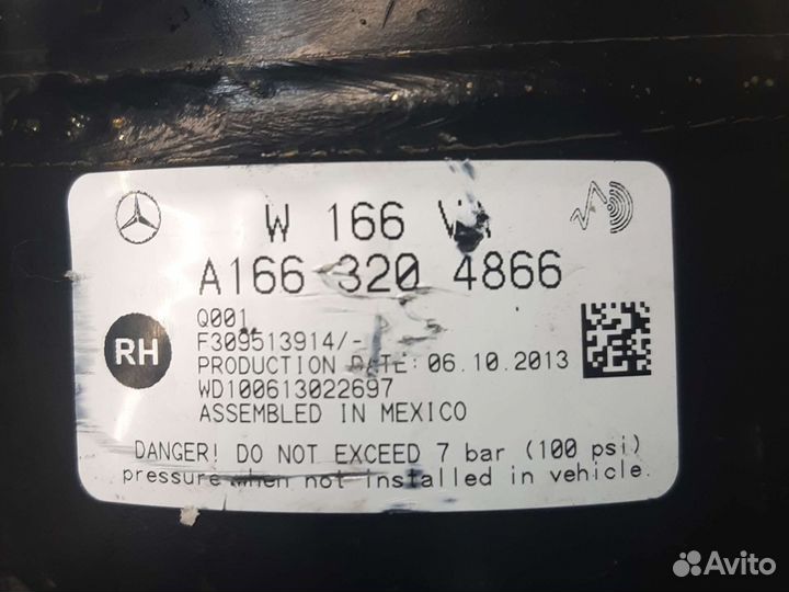 Стойка пневмоподвеская mercedes w166