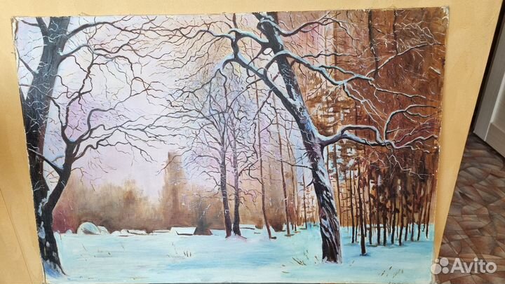Картина маслом Зимний пейзаж