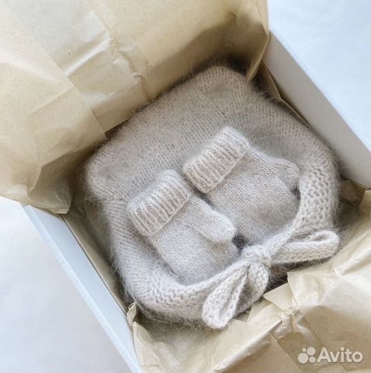 Шапочка зимняя ручная вязка