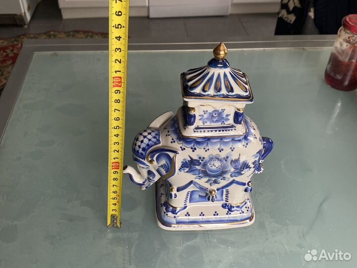 Гжель, шкатулка для хранения чая