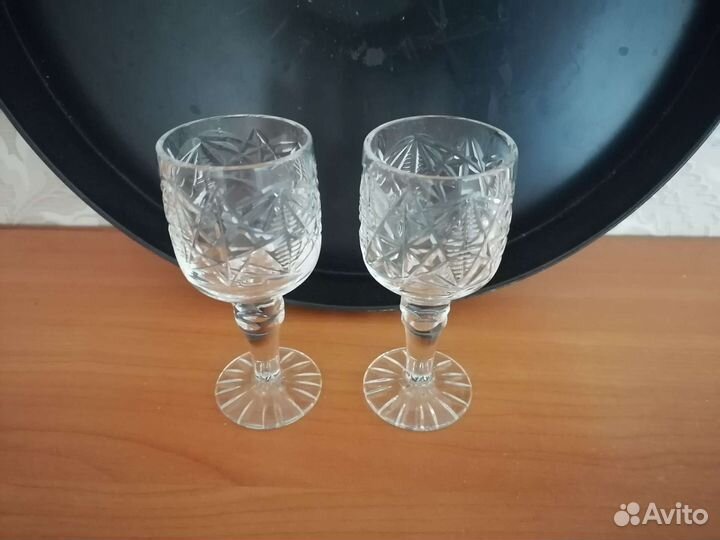 Рюмки, фужеры, бокалы хрустальные