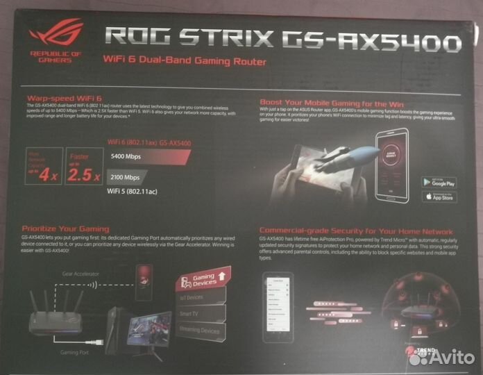 Asus ROG strix GS-AX5400 Wi-Fi 6 для Oculus + VPN