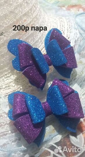 Бантики ручной работы на резиночкахи на,заколочак