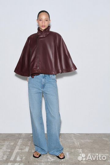 Кейп из натуральной кожи Zara