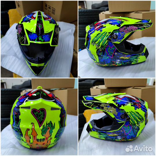 Детский шлем защитный для мотоцикла, квадроцикла
