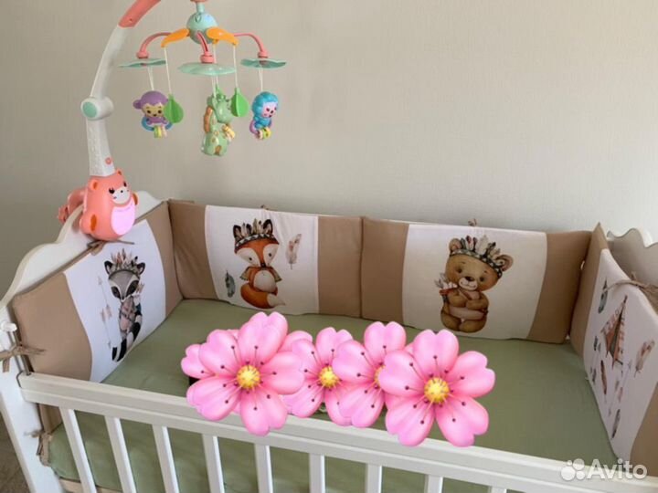 Бортики+подушка+одеяло+постельное белье