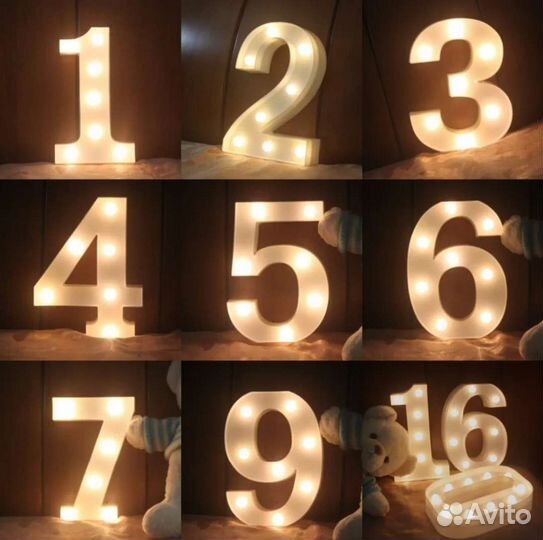 Цифры с лампочками