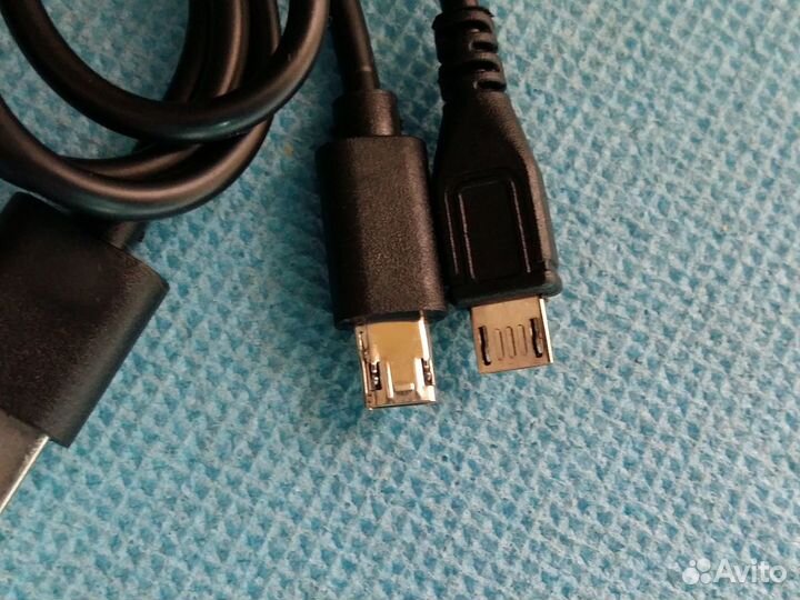 Кабель microusb c удлиненным коннектором Чёр. Бел