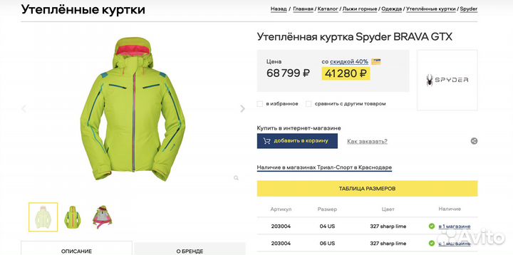 Горнолыжный костюм Spyder Brava GTX куртка и брюки