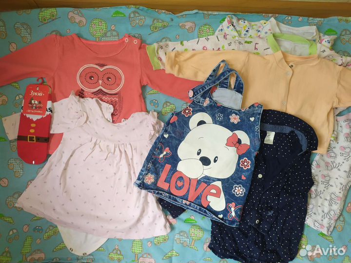 2 пакета детские вещи 0-12мес