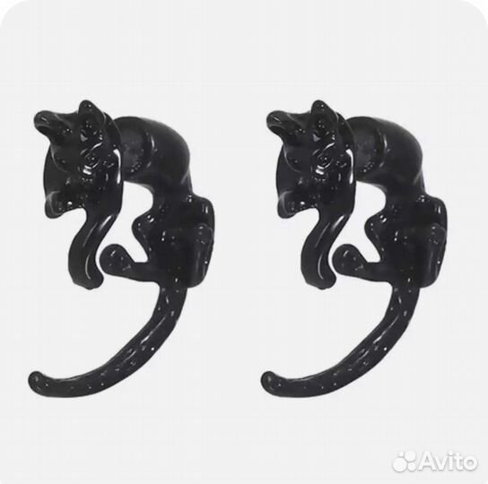 Серьги в виде кота