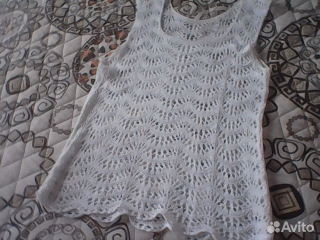Топ льняной ажурный 50/52 размер