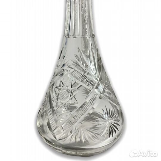 Графин Штоф хрусталь серебро, Ручная резка, 20век