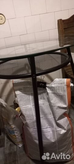 Стол IKEA Альста стеклянный разборный