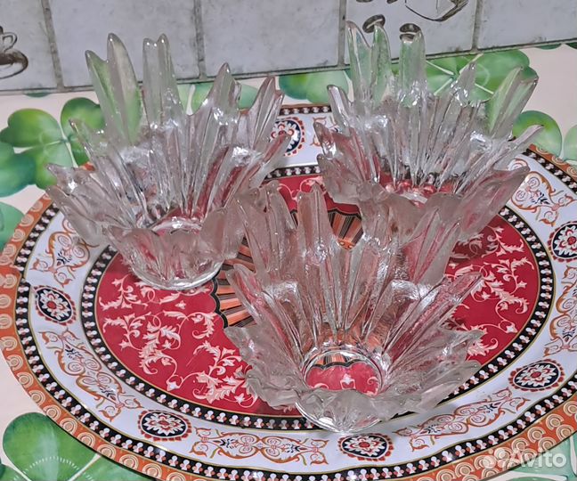 Ваза винтаж финское стекло корона конфетница салат