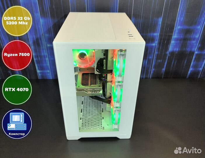 Мощный игровой AMD7600-RTX4070-32DDR5-DRJ27403-A620