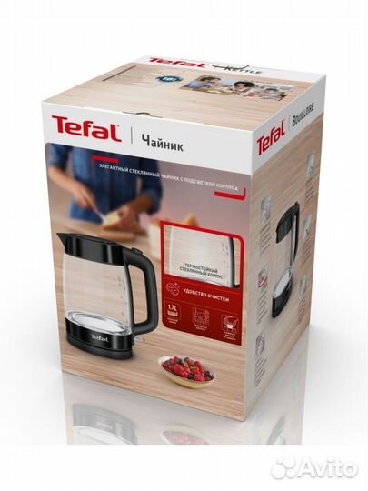 Чайник электрический tefal KI840830 чёрный, 1,7 л