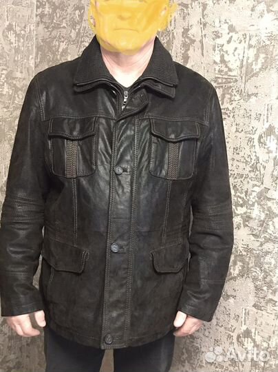 Мужская кожанная куртка 54-56размер