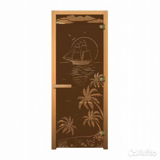 Дверь для Бани стекло Бронза Матовая 190х70 везуви