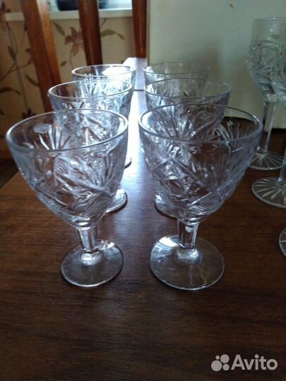 Хрустальные фужеры СССР наборы новые в упаковке