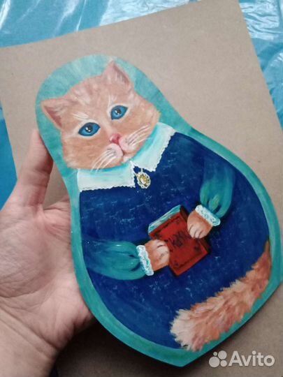 Матрёшка кошка, подарок ручной работы