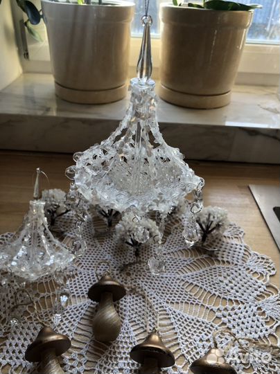 Новые елочные игрушки люстра цветок прищепка