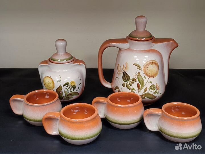 Набор кофейный керамический чайник заварочный саха
