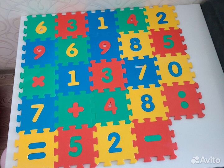 Детский коврик пазл цифры игровой