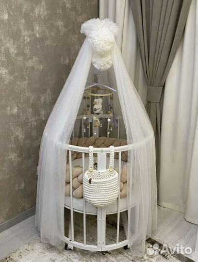 Балдахин в детскую кроватку с держателем
