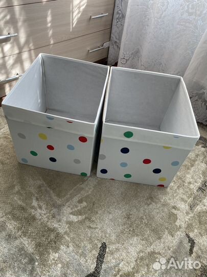 Коробки IKEA для стеллажа