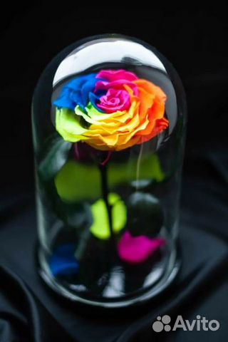 Роза в колбе с подсветкой