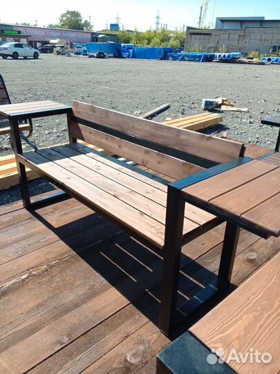 Скамья лофт с полками