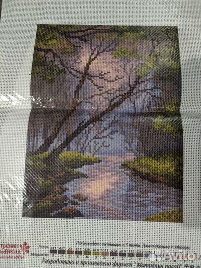 Канва с нанесенным рисунком для вышивки крестом