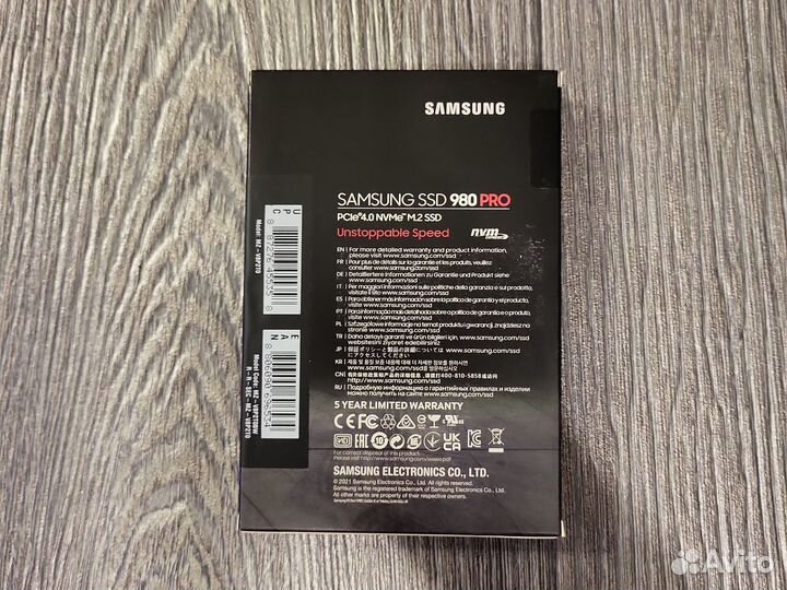 Ssd samsung 980 pro 2tb (запечатан, оригинал)