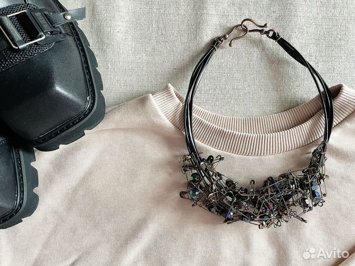 Колье ручной работы в стиле стимпанк готика