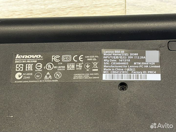 Ноутбук lenovo B50-45