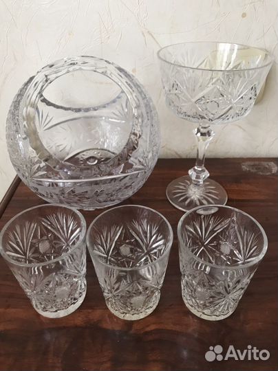 Посуда цветное стекло, хрусталь СССР