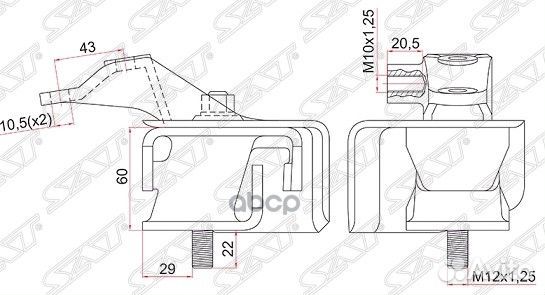 Подушка двигателя LH toyota lite/town KR42 98