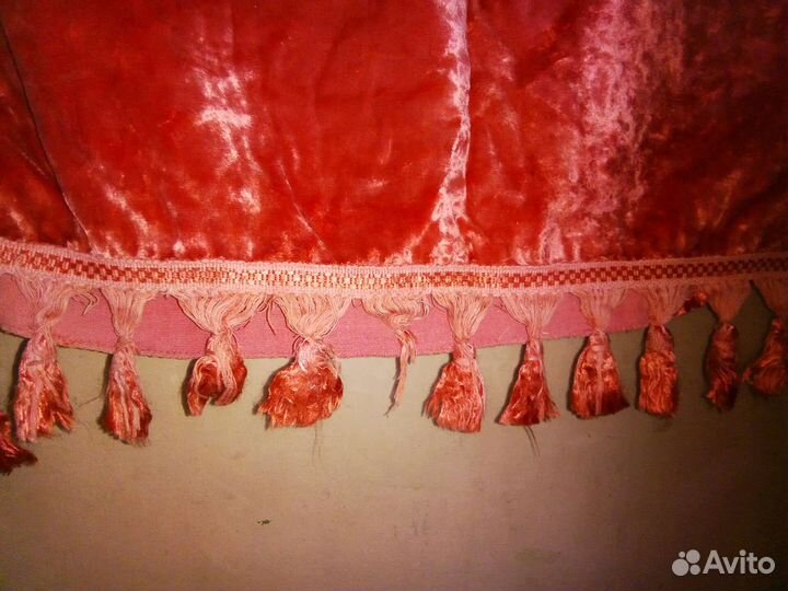 Шторы плюшевые с ламбрекеном бу