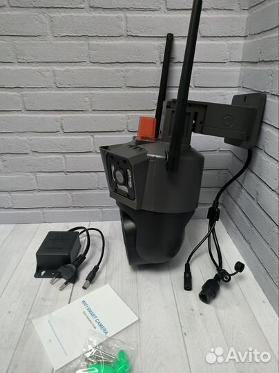 Камера видеонаблюдения wifi уличная 3 объектива