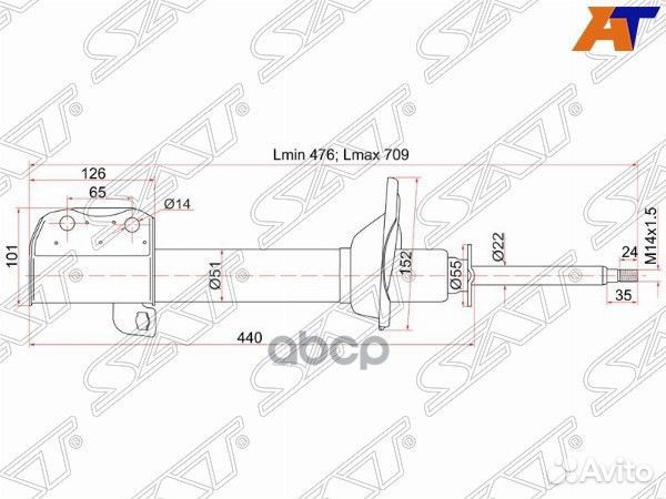 Стойка задняя subaru forester 97-02 RH