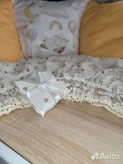 Простынь на резинке из муслина