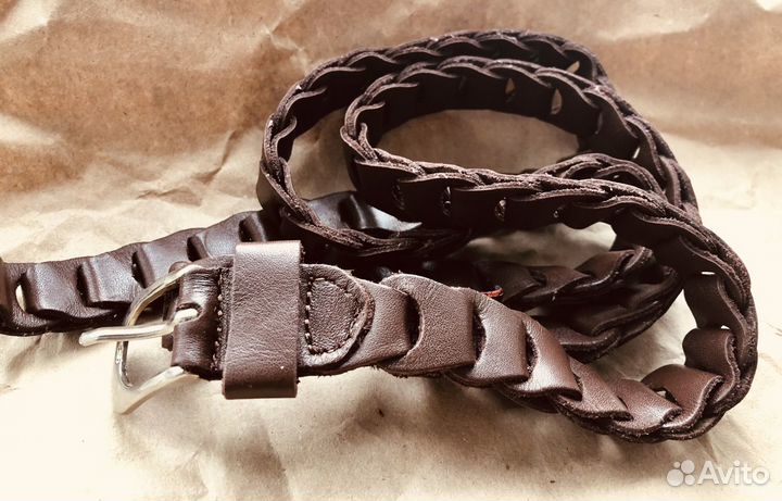 Ремень женский кожаный, ручная работа из Мексики