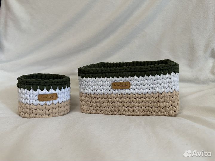 Корзина из трикотажной пряжи