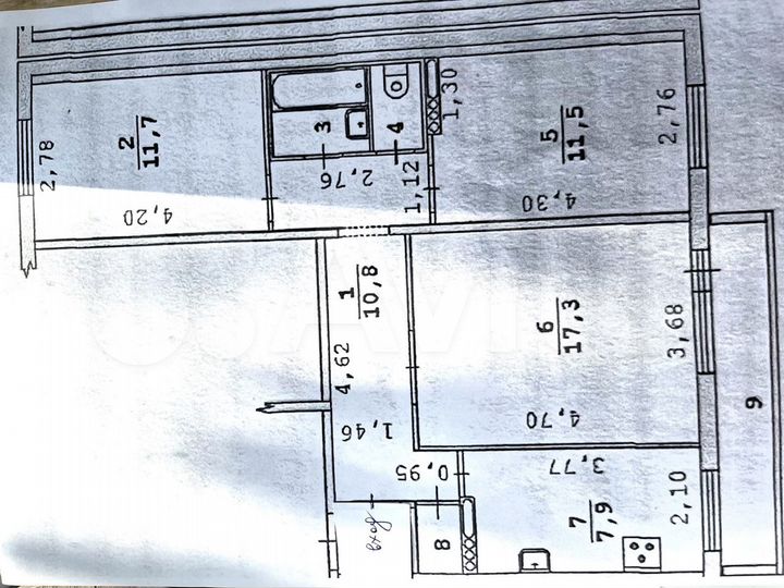 3-к. квартира, 64,2 м², 4/10 эт.