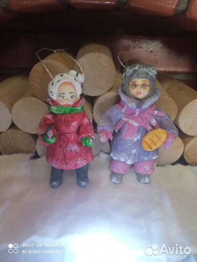 Ватные елочные игрушки