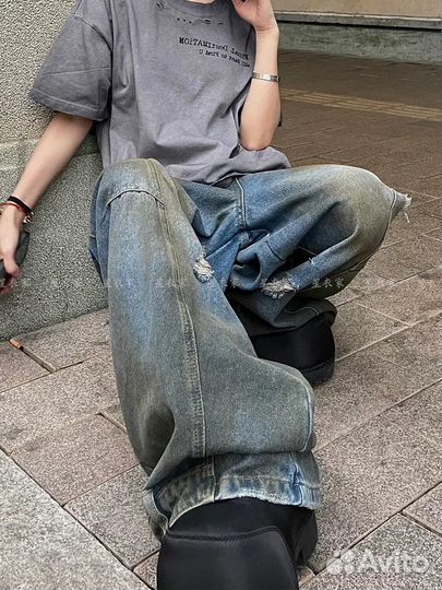 Широкие джинсы Rusted Yori London type
