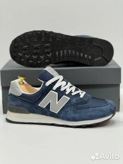 Кроссовки new balance 574 синие сеточные