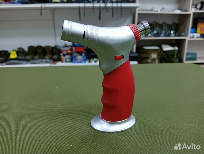 Турбо зажигалка Красно-серебристая