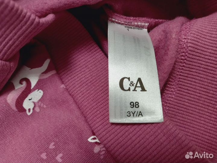 Свитер свитшот толстовка C&A для девочки 98 новый